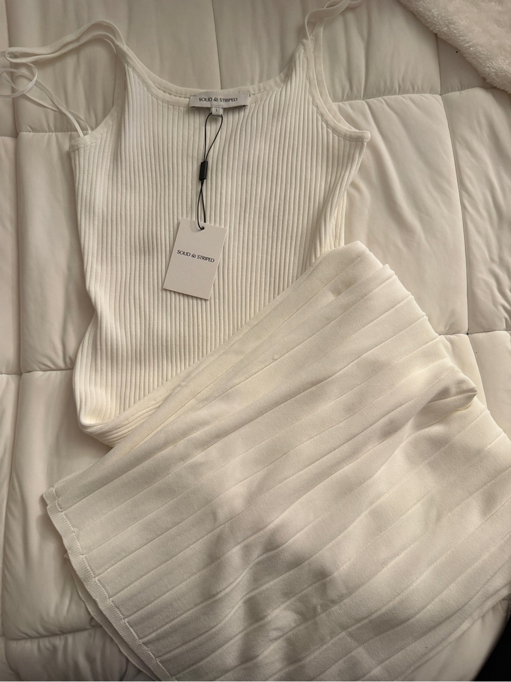SOLID & STRIPED White Ribbed Tank Dress